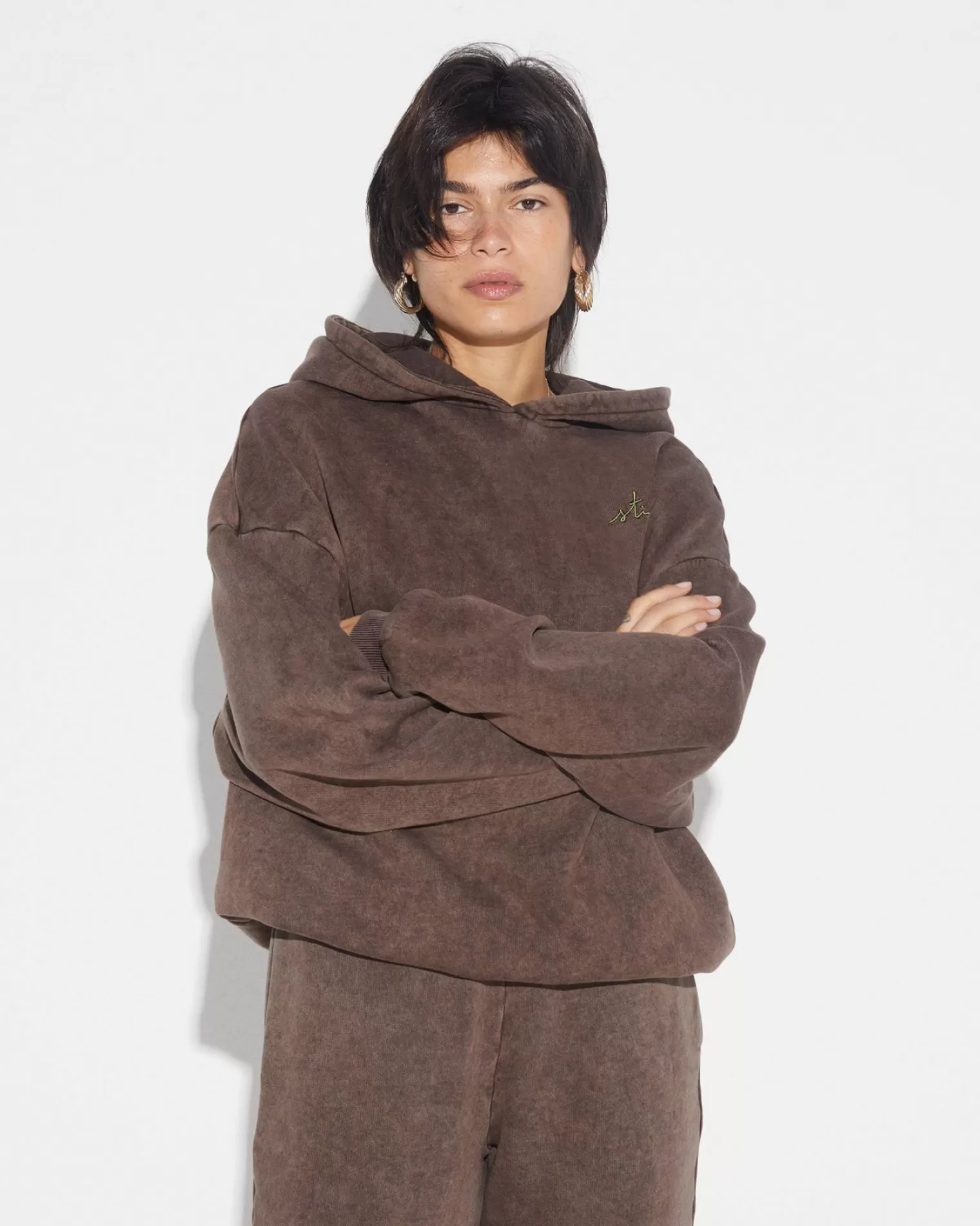 STIEGLITZ Worn Out Stieg Hoodie Brown^ Scotland